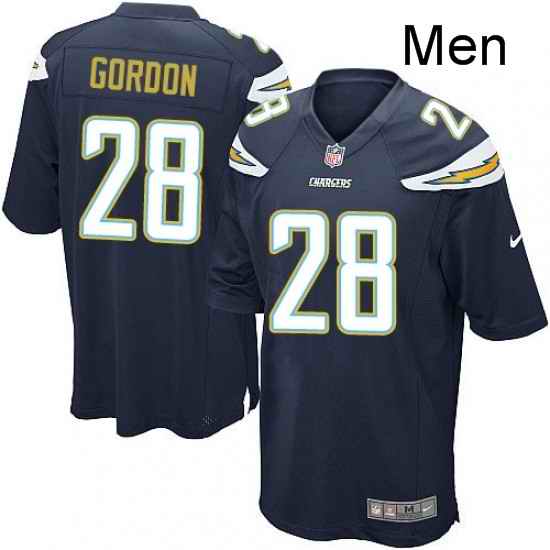 Men Nike Los Angeles Chargers 28 Melvin Gordon Game Navy Blue Team Color NFL Jersey